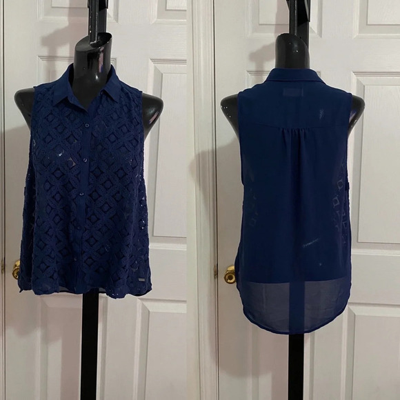 Hollister Blue Sheer Tank Top size small - Picture 3 of 9